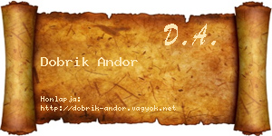 Dobrik Andor névjegykártya